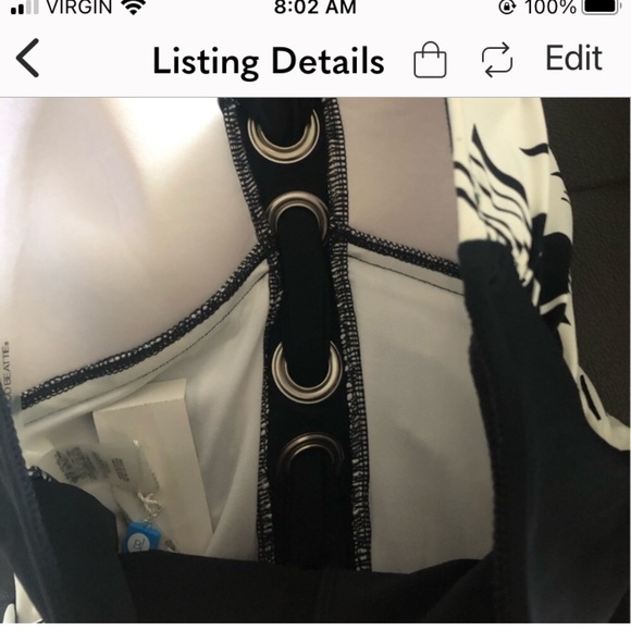 Swimsuit NWTS Bleu Rod Beattie one-piece black and white size 6 - Picture 6 of 11